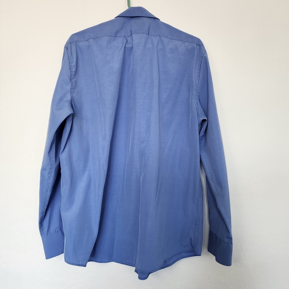 Beverly Hills Polo Club Men's Large Blue Dress Shirt Button Front Long Sleeve - Picture 5 of 10